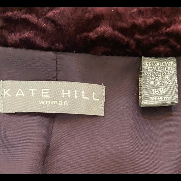 NWT Kate Hill faux curly lamb fur purple jacket - Picture 6 of 13